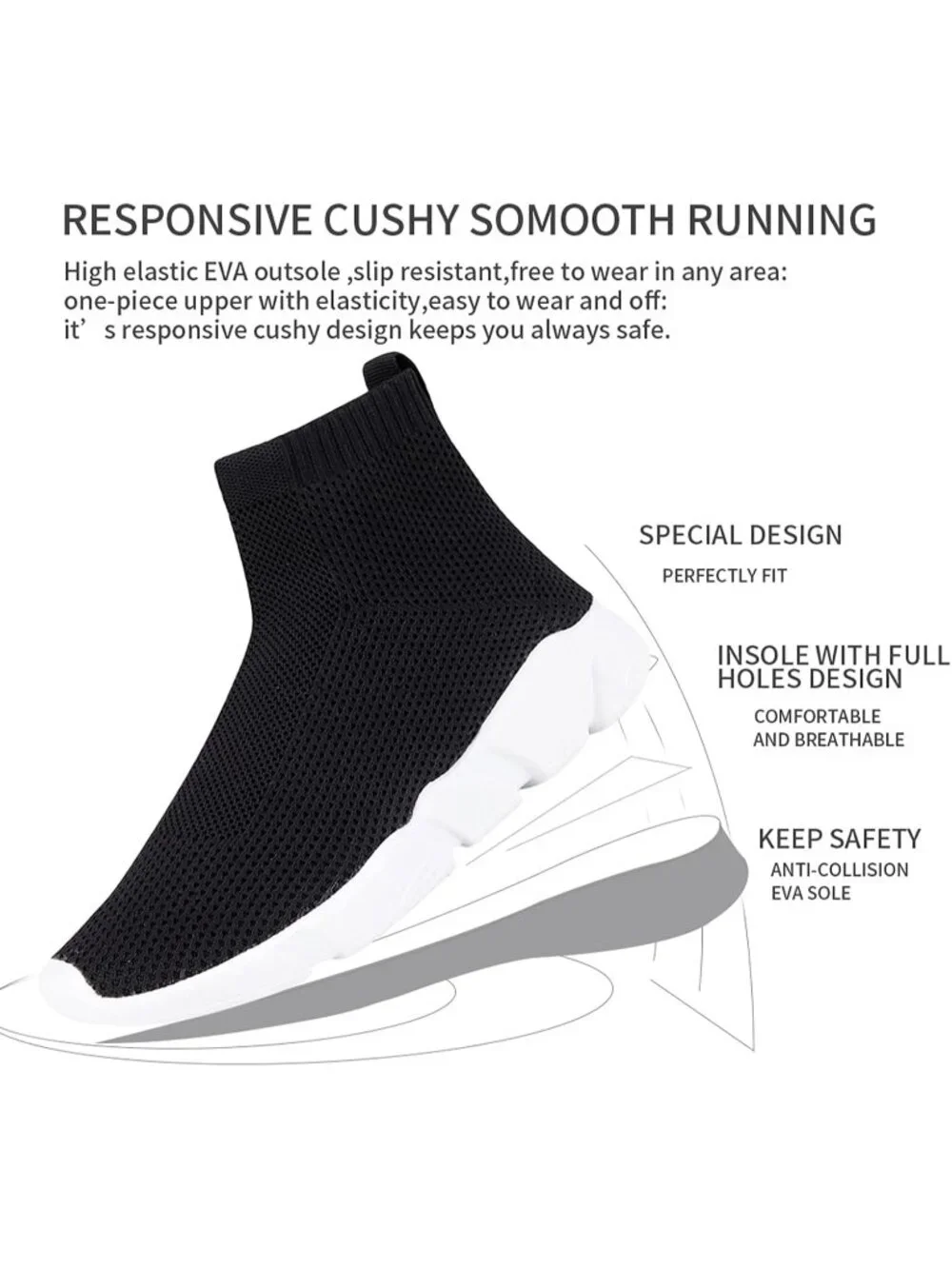 🆕Men Black White Mesh Running Comfortable Lightweight Breathable Walking Shoes